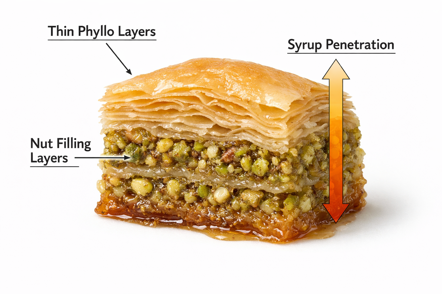 Baklava katman yapısı ve üç eksen prensibi görseli