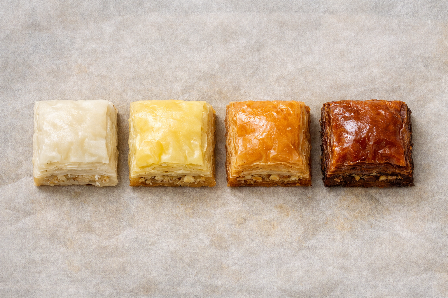 Baklava pişirme renk geçişleri