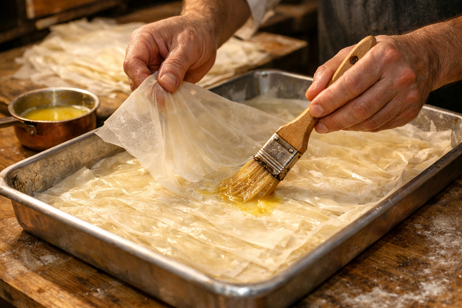 Hamur katman açma tekniği görseli